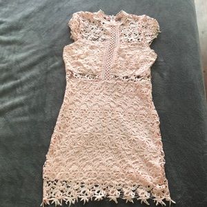 Just Me Light Pink Lace Dress